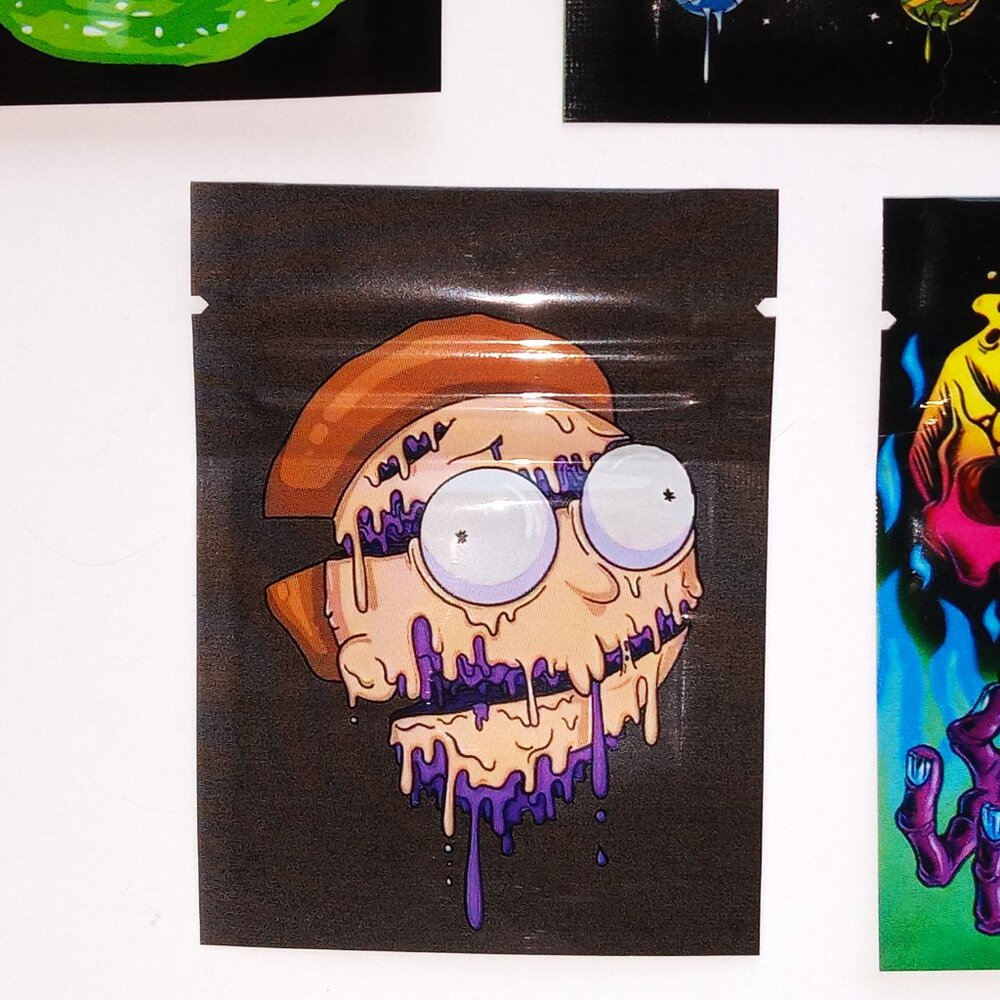 5 Trippy Mylar Bags, Herbal Psychedelic Zip Lock Printed Pouches, Space, Alien.. - Picture 14 of 16
